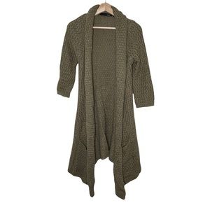Anna Catherine Wool Blend Cozy Waterfall Front Duster Cardigan Women’s Small